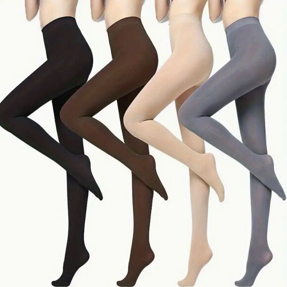Accessories - Solid Tights - 4 pack: Black, Beige, Gray, Brown